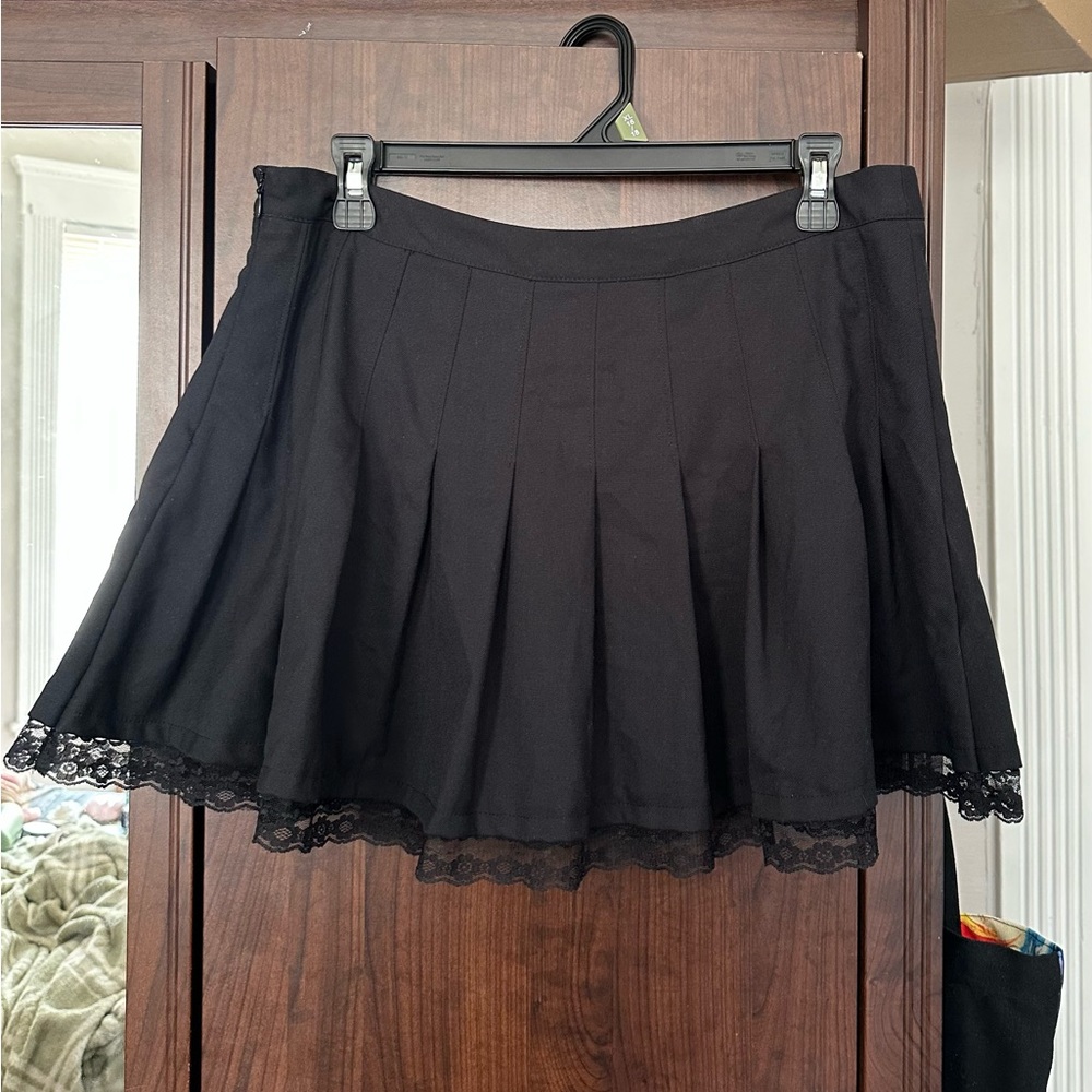 Urban Outfitters Renew Black Lace Skater Skirt Size L